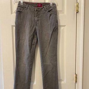 Westport Denim Gray Jeans 12 Straight Leg 99% Cotton High Rise Flaw